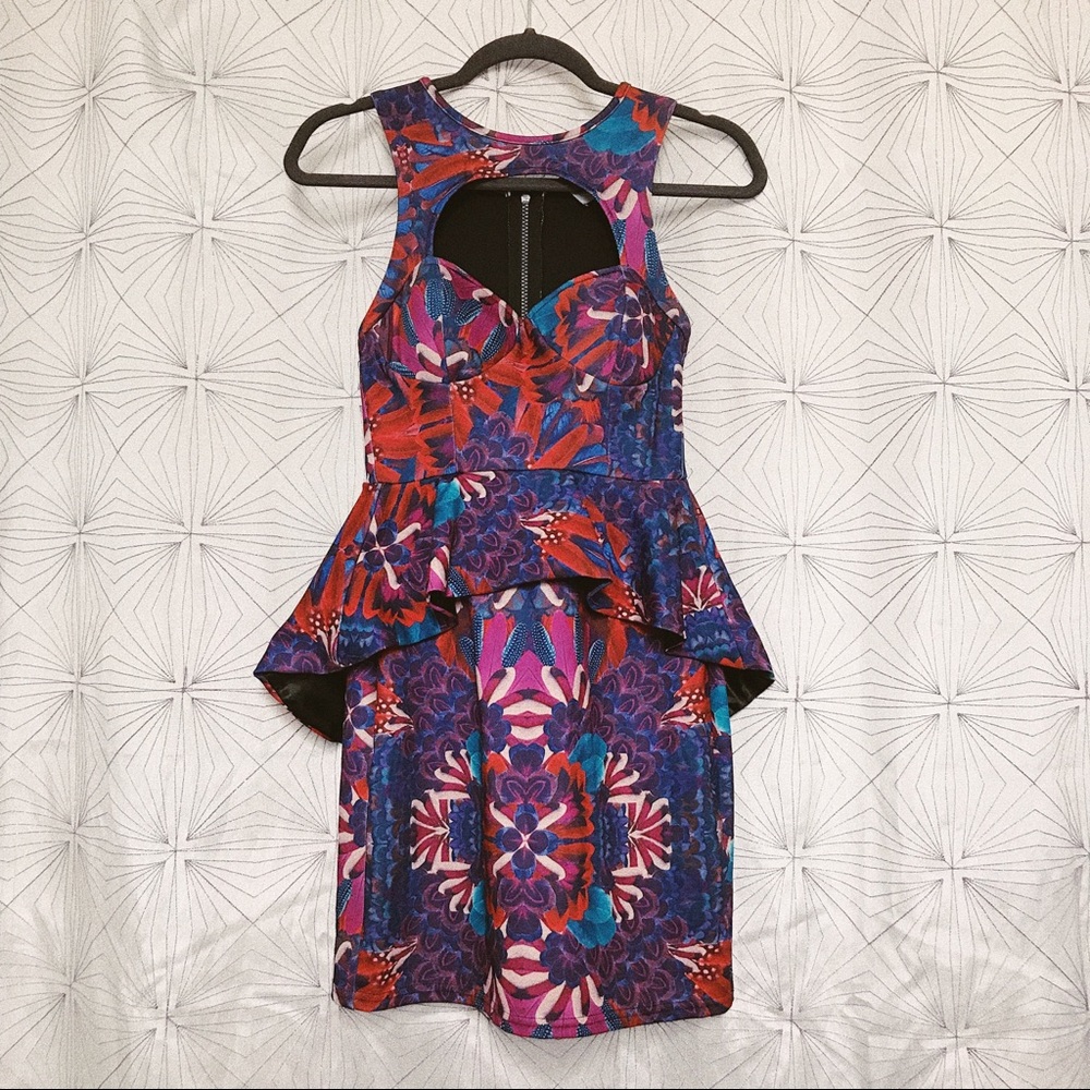 LF Store Floral Peplum Dress